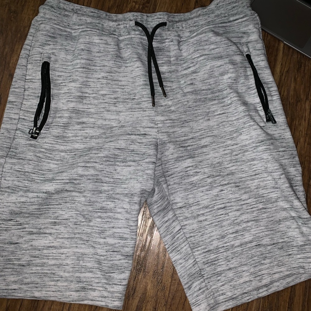 White sweat shorts